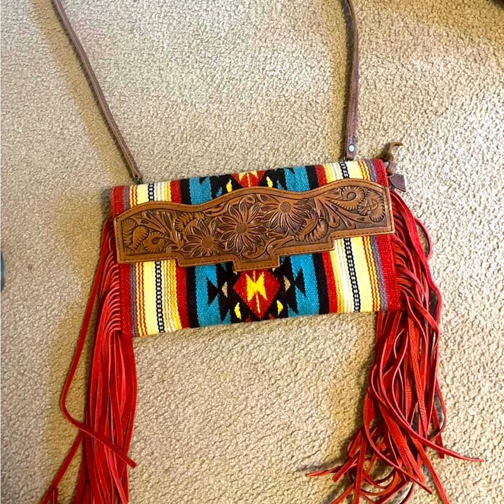 Saddle blanket crossbody purse